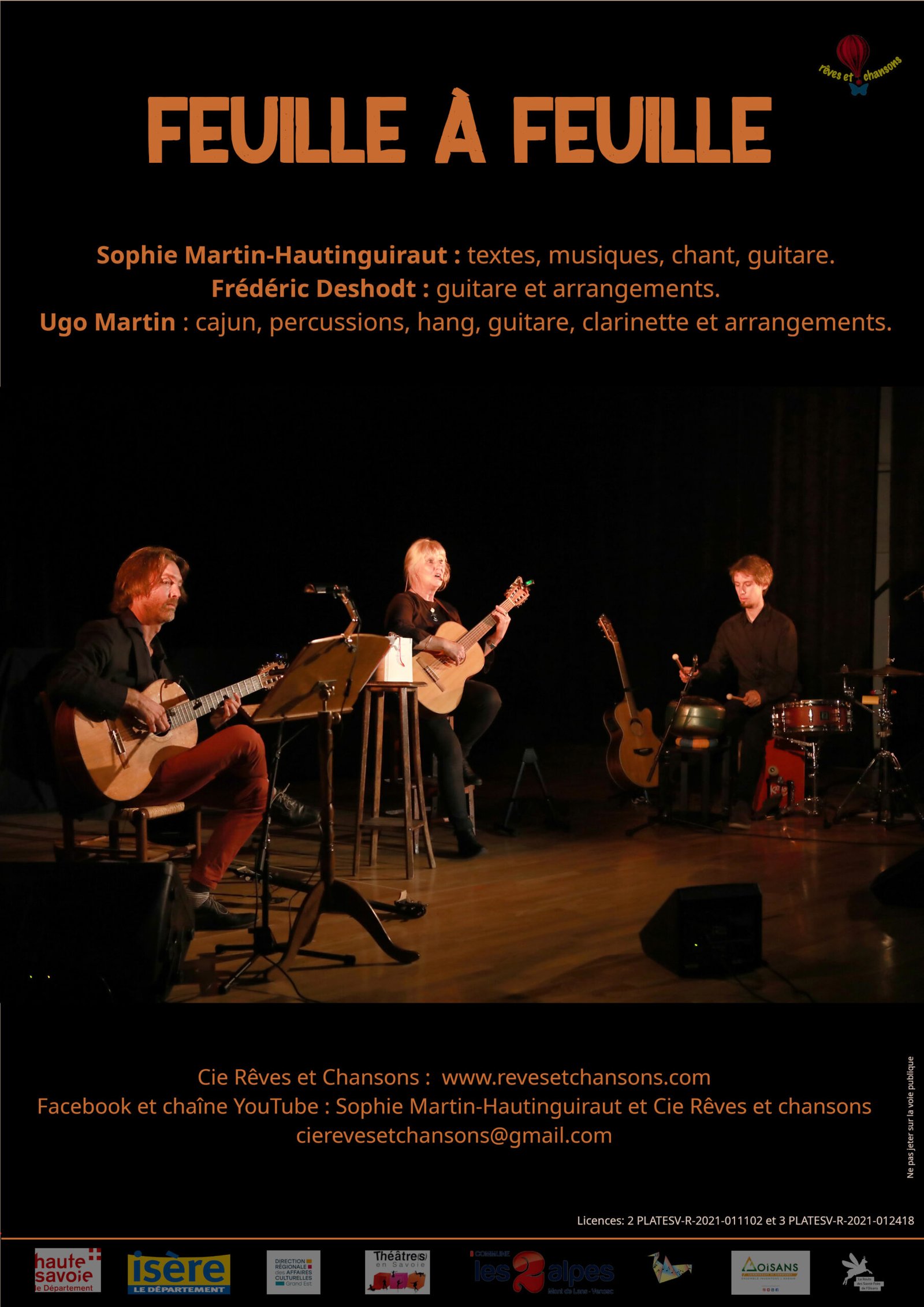 spectacle feuille a feuille reves et chansons